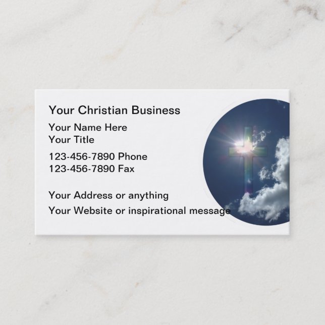 Church Or Christian Business Theme Business Card (Front)