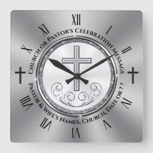Church or Pastor Anniversary Gift Ideas, Christian Square Wall Clock