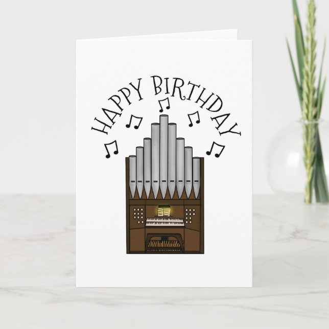 Church Organ Birthday Card Organist Musician (Front)