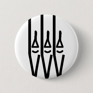 church organ pipes icon 6 cm round badge