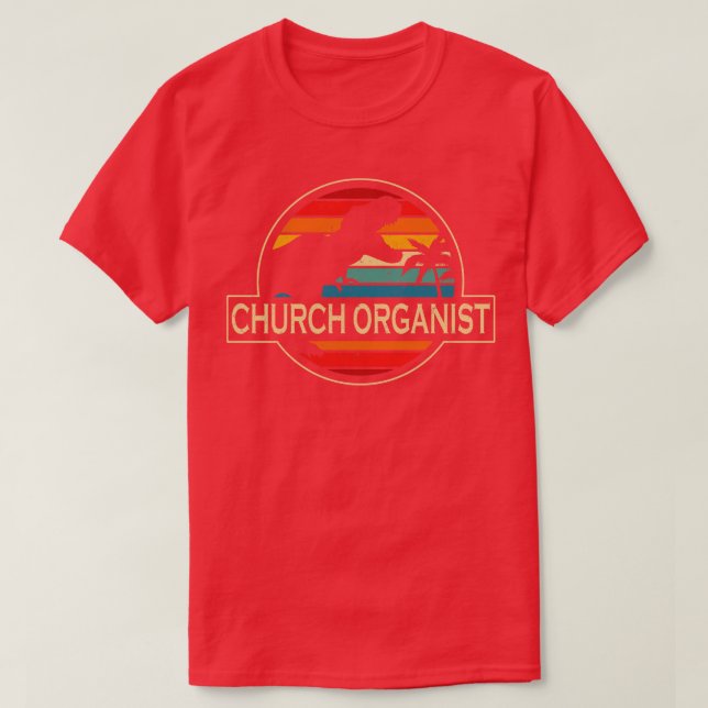 Church Organist Dinosaur T-Shirt (Design Front)
