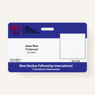 Church/Organization/Workplace ID Badge