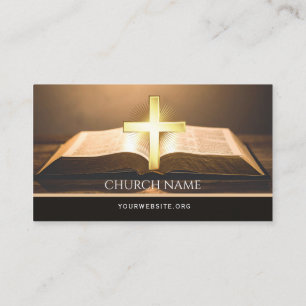 Church Pastor Bible Cross Business Card