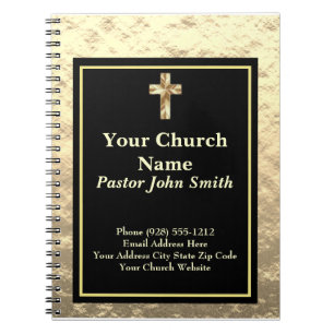 Church Pastor Classy Gold And Black Office Journal