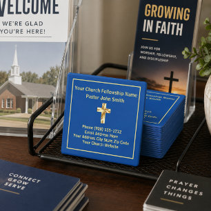 Church Pastor Classy Gold Business Card Magnet