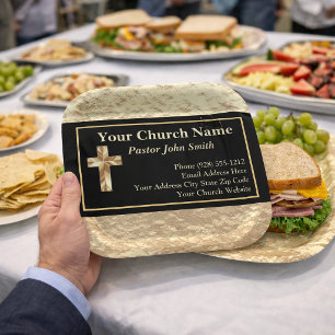 Church Pastor Classy Gold Paper Plate
