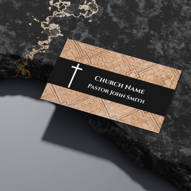 Church Pastor Geometric Pattern Christian Business Card (Church Pastor Geometric Pattern Christian Business Card
)