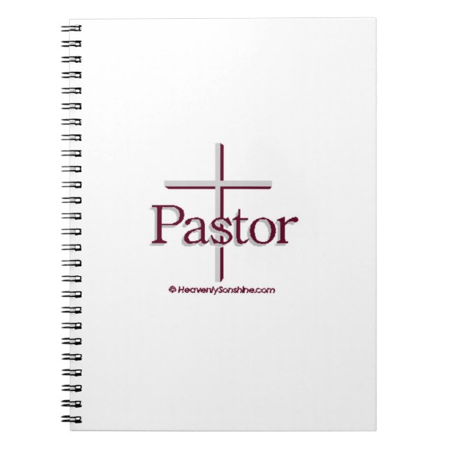 Church Pastor Gray Cross Notebook (Front)