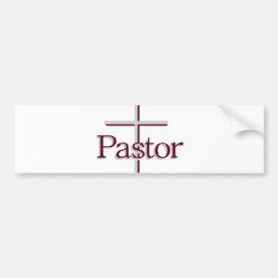 Church Pastor Grey Cross Bumper Sticker