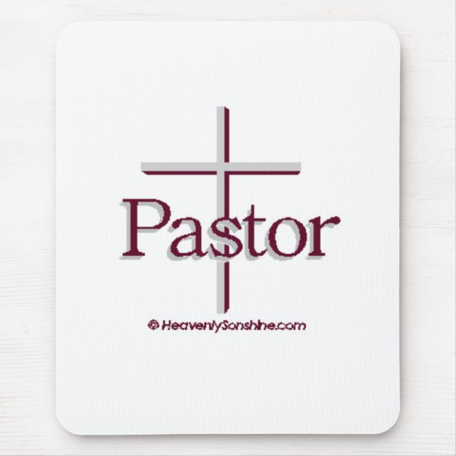 Church Pastor Grey Cross Mouse Mat (Front)