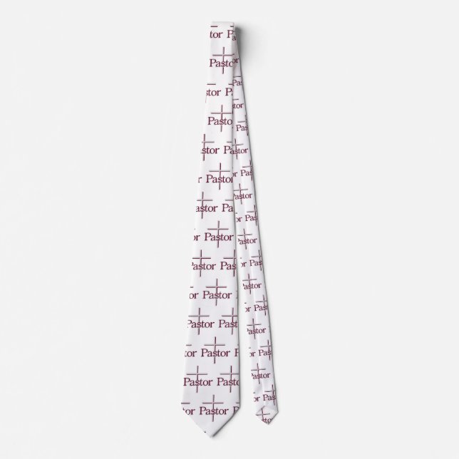 Church Pastor Grey Cross Tie (Front)