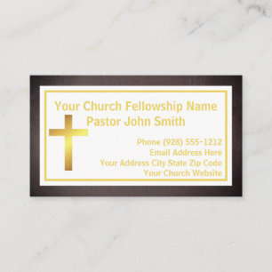 Church Pastor Grunge Black Gold  Business Card