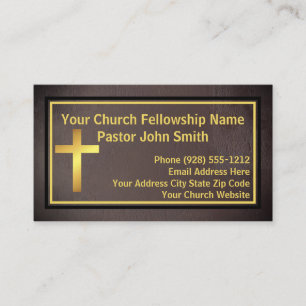 Church Pastor Grunge Gold Business Card