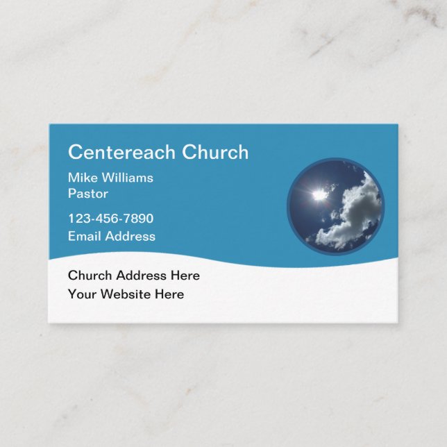 Church Pastor Modern Business Card Template (Front)