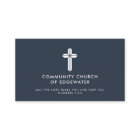 Church Pastor Modern Minimal Religious Cross Navy
