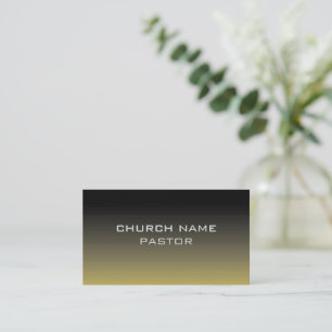 Church Pastor Shaded Gold Black Christian Business Card