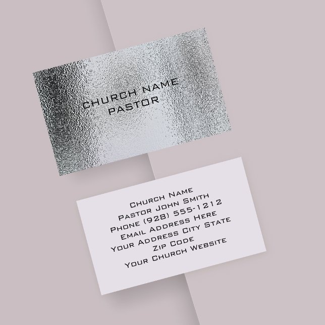 Church Pastor Tempered Glass Effect Christian Business Card (Creator Uploaded)
