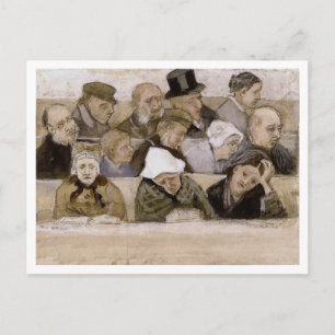 Church Pew with Worshippers, Vincent van Gogh Postcard