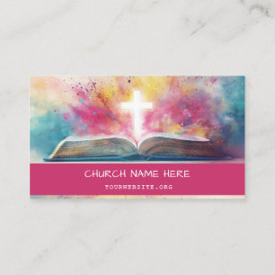 Church Pink Bible Business Card