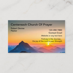 Church Prayer Business Cards Scenic Sunset