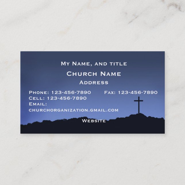 Church / religious card cross silhouette blue sky (Front)