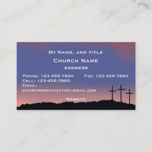 Church / Religious Three crosses Sunset sky Business Card