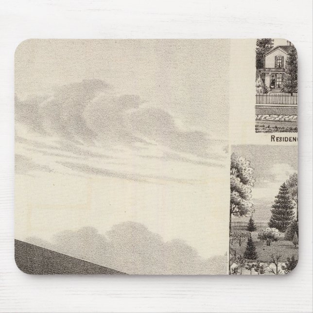 Church, residences & flouring mill mouse mat (Front)