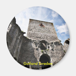 Church Ruins in Visby Sweden, Gotland Sweden Magnet