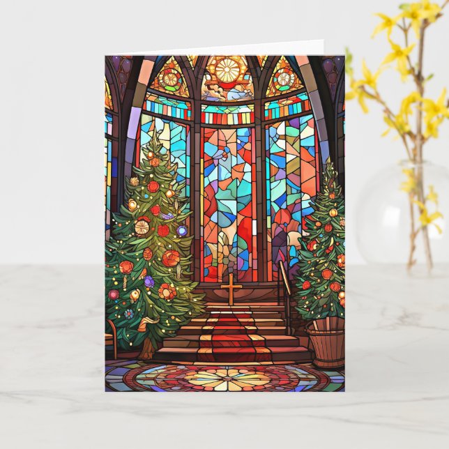Church Sanctuary at Christmas Card (Yellow Flower)