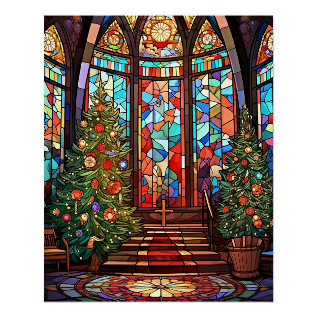 Church Sanctuary at Christmas Poster (Front)