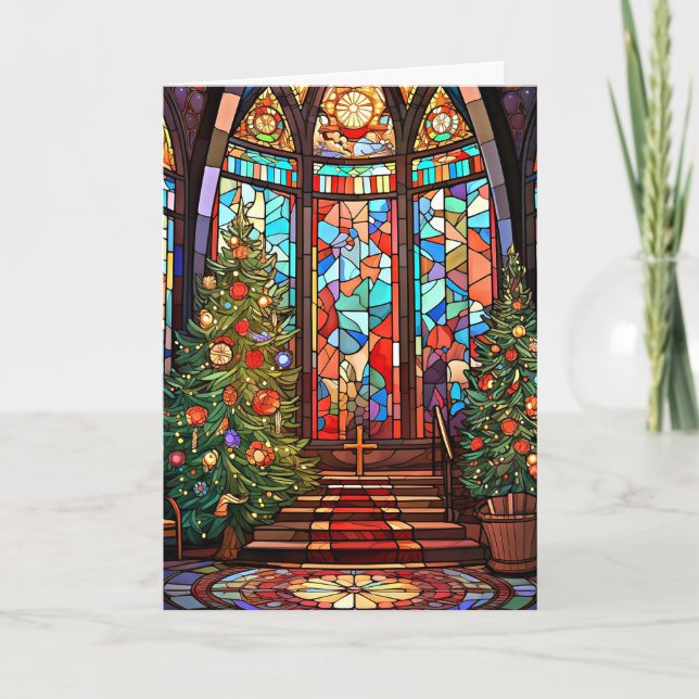 Church Sanctuary, Christmas Greetings Card (Front)
