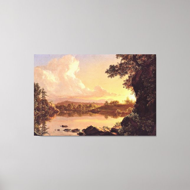 Church - Scene on the Catskill Creek, Canvas Print (Front)