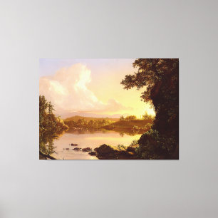 CHURCH Scene on the Catskill Creek, New York 1847 Canvas Print