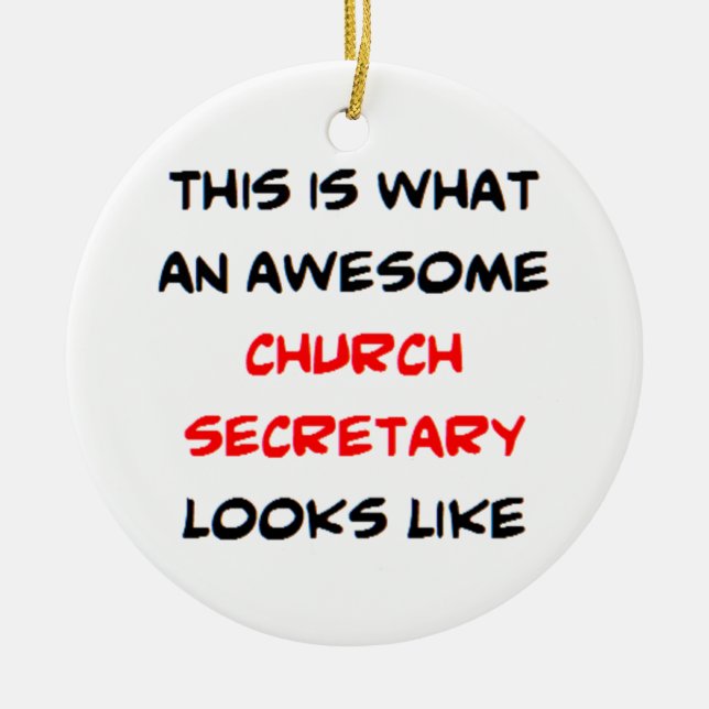 church secretary, awesome ceramic tree decoration (Front)