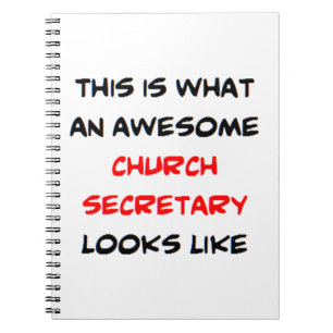 church secretary, awesome notebook