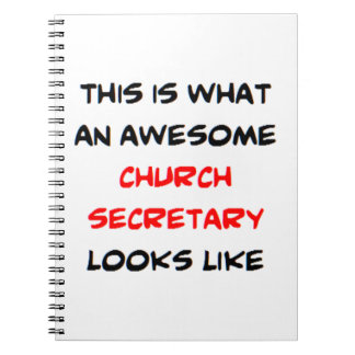 church secretary, awesome notebook