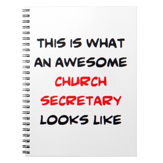 church secretary, awesome notebook (Front)
