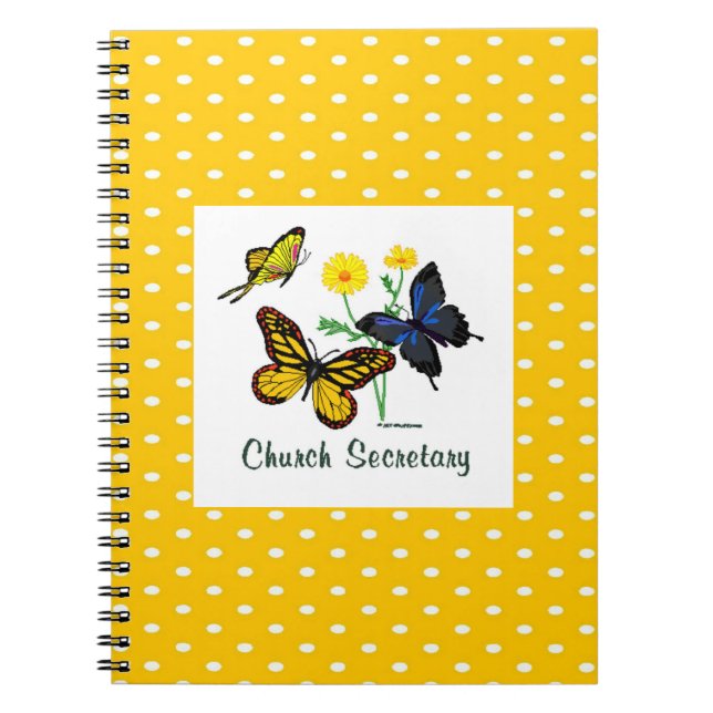 Church Secretary Butterflies Notebook (Front)
