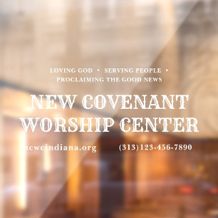 Church Service Information Door Decal 