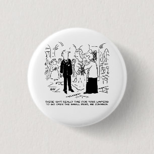 Church Service Wedding Vicar Says No to Lawyers 3 Cm Round Badge