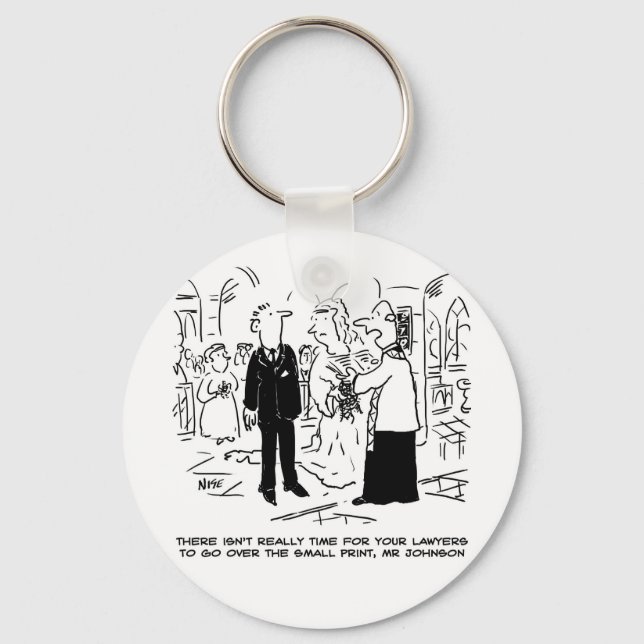Church Service Wedding Vicar Says No to Lawyers Key Ring (Front)