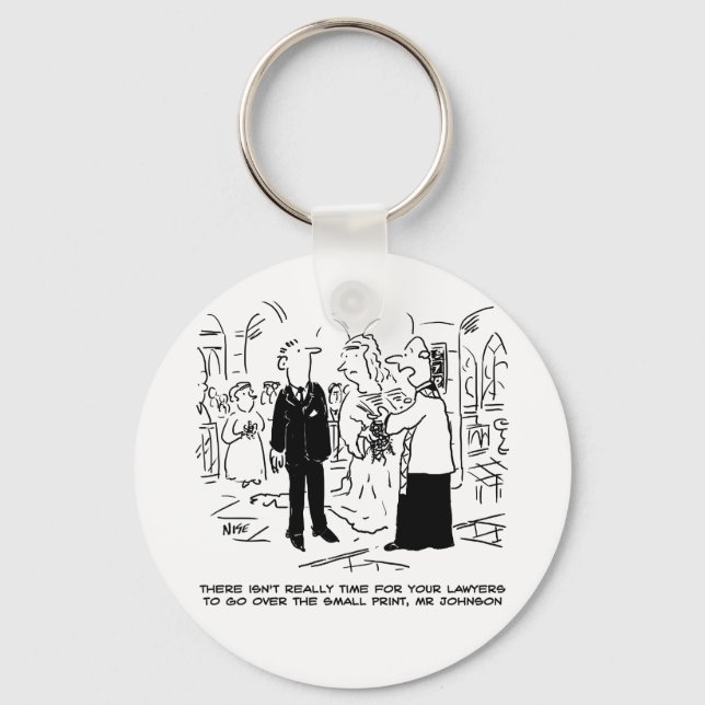 Church Service Wedding Vicar Says No to Lawyers Key Ring (Front)