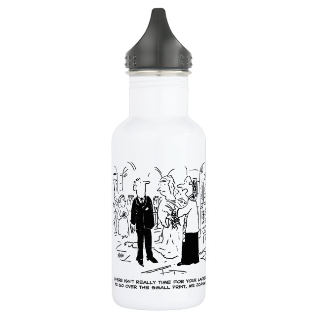 Church Service Wedding Vicar Says No to Lawyers St 532 Ml Water Bottle (Left)