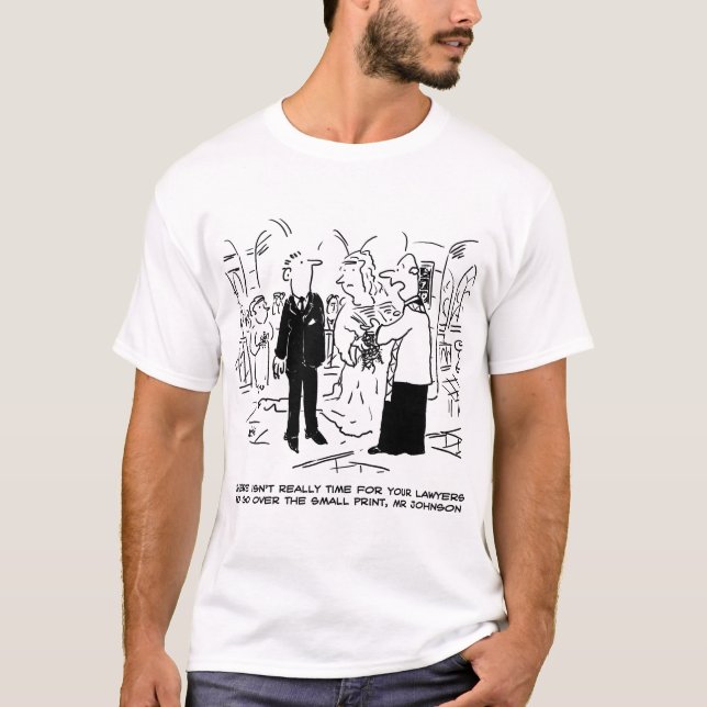 Church Service Wedding Vicar Says No to Lawyers T-Shirt (Front)