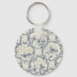 Church & Ships,Windmill & Boats,Delft-inspired Key Ring