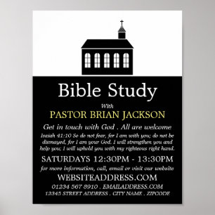 Church Silhouette, Christian Bible Class Advert Poster