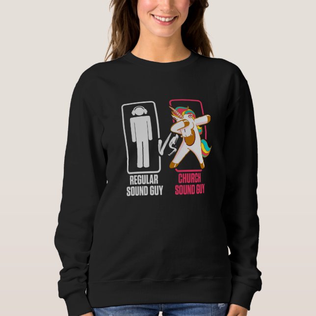 Church Sound Guy Unicorn Audio Tech Engineer Sweatshirt (Front)