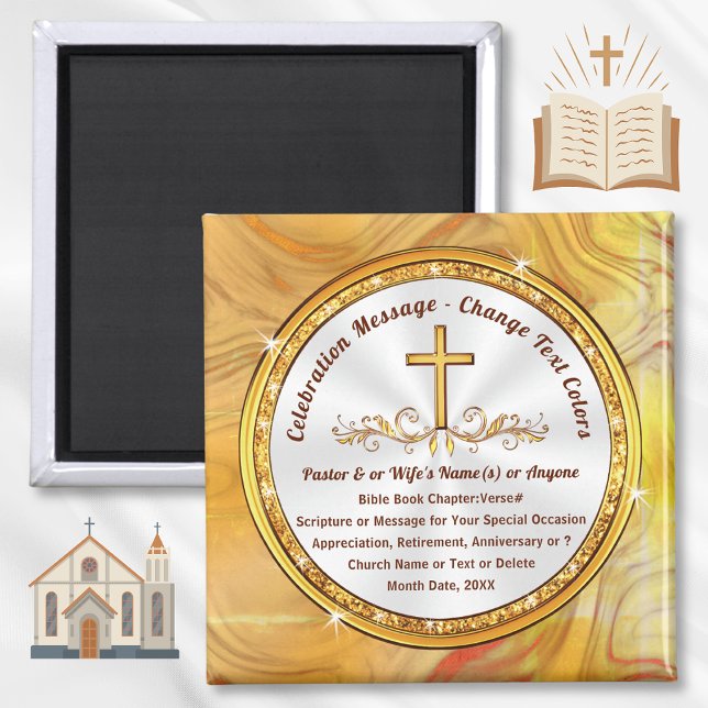 Church Souvenirs for Anniversary or Any Occasions, Magnet (Personalized, Church anniversary souvenir ideas. Scripture Souvenirs. Bulk gifts for church members.)