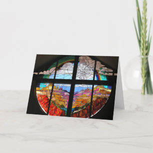Church Stained Glass   Dove of the Desert Card