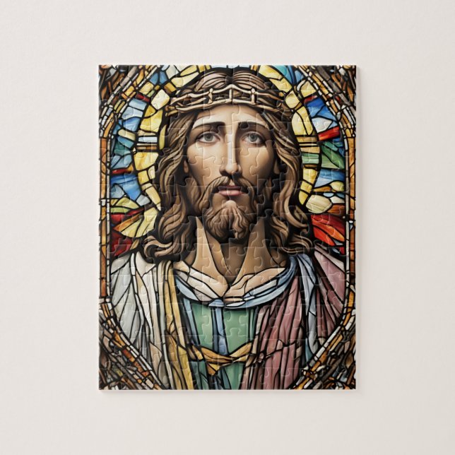 Church Stained Glass Jesus Jigsaw Puzzle (Vertical)